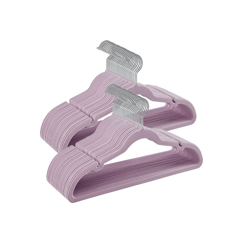 50-Pack Velvet Hangers – Velvet – Black – Non-Slip with Shoulder Notches and Trouser Bar