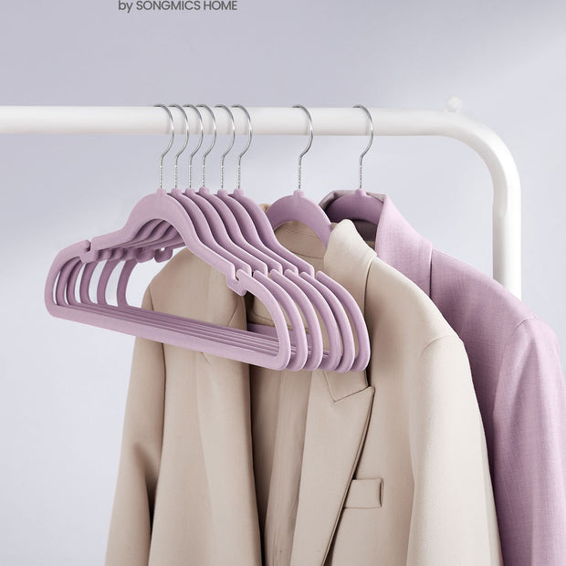 50-Pack Velvet Hangers – Velvet – Black – Non-Slip with Shoulder Notches and Trouser Bar