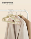 30-Pack Velvet Hangers – Sand Beige – Non-Slip Design with Shoulder Notches and Trouser Bar