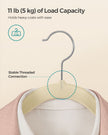 30-Pack Velvet Hangers – Sand Beige – Non-Slip Design with Shoulder Notches and Trouser Bar