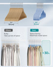 Velvet Hangers – Pale Blue – Non-Slip Design with Shoulder Notches and Trouser Bar – 50-Pack