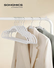 Velvet Hangars – Velvet – Cloud White – Non-Slip, 360° Swivel Hook, Space-Saving, Pack of 20