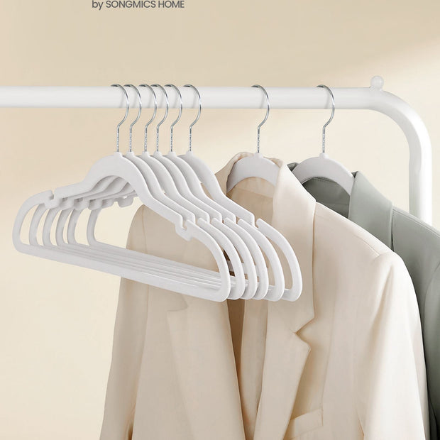 Velvet Hangars – Velvet – Cloud White – Non-Slip, 360° Swivel Hook, Space-Saving, Pack of 20