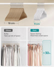 Velvet Hangars – Velvet – Cloud White – Non-Slip, 360° Swivel Hook, Space-Saving, Pack of 20