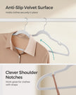 50-Pack Velvet Hangers – Classic White – Non-Slip Design with 360° Swivel Hook and Trouser Bar