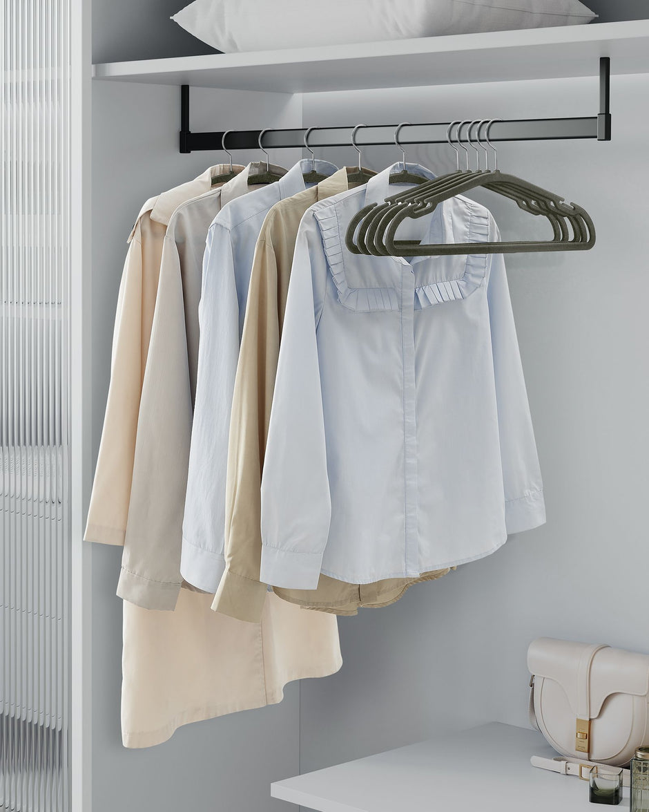 Set of 50 Velvet Hangers – Velvet – Slate Grey – Non-Slip with Rose Gold Swivel Hook