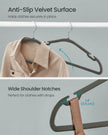Set of 50 Velvet Hangers – Velvet – Slate Grey – Non-Slip with Rose Gold Swivel Hook