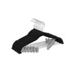 Set of 10 Velvet Hangers – Velvet – Black – Adjustable Clips, Non-slip, Heavy-Duty