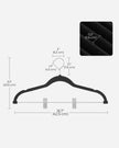 Set of 10 Velvet Hangers – Velvet – Black – Adjustable Clips, Non-slip, Heavy-Duty