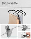 Set of 20 Velvet Hangers – Velvet – Black – Adjustable Clips, Heavy-Duty, Non-Slip, Space-Saving