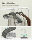 Set of 10 Velvet Hangers – Velvet – Grey – Adjustable Clips, Non-slip, Space-Saving