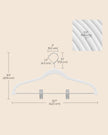 Set of 20 Velvet Hangers – Velvet – White – Adjustable Clips and Non-slip Design