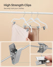 Set of 20 Velvet Hangers – Velvet – White – Adjustable Clips and Non-slip Design