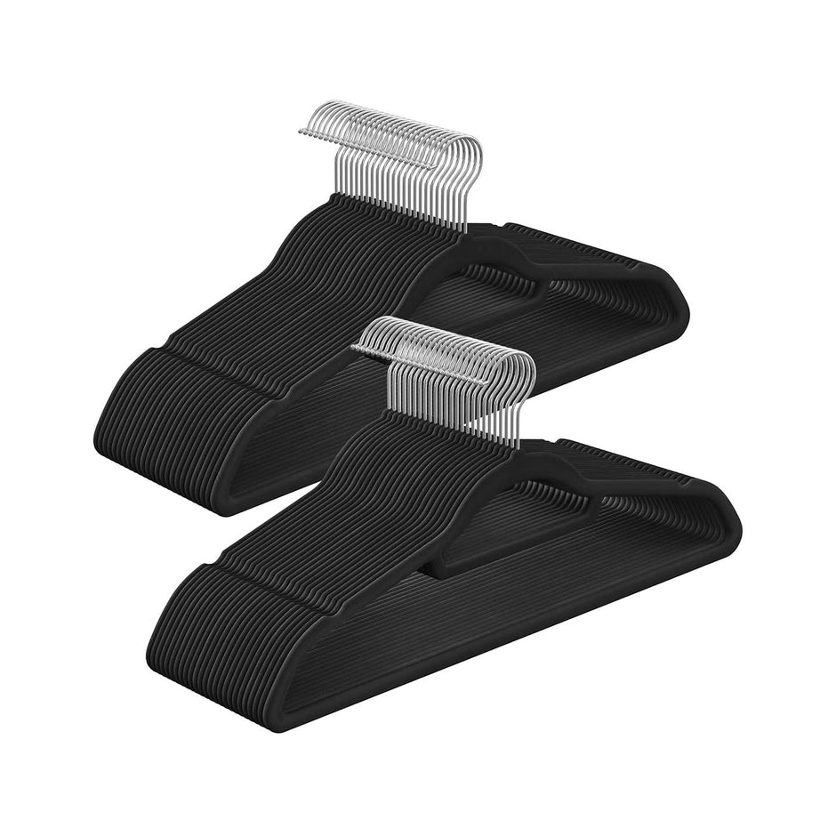 Velvet Hangers – Velvet – Black – Ultra Thin Non-Slip Design with Tie Organizer and 360-Degree Swivel Hook – 20 Pack