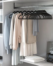 Velvet Hangers – Velvet – Black – Ultra Thin Non-Slip Design with 360 Degree Swivel Hook, Includes Tie Organizer