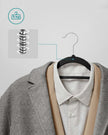 Velvet Hangers – Velvet – Black – Ultra Thin Non-Slip Design with 360 Degree Swivel Hook, Includes Tie Organizer