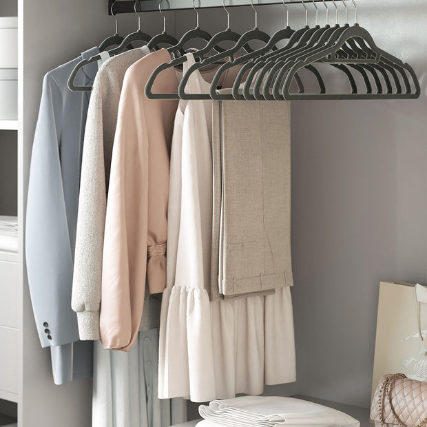 Velvet Hangers – Velvet – Black – Ultra Thin Non-Slip Design with Tie Organizer and 360-Degree Swivel Hook – 20 Pack