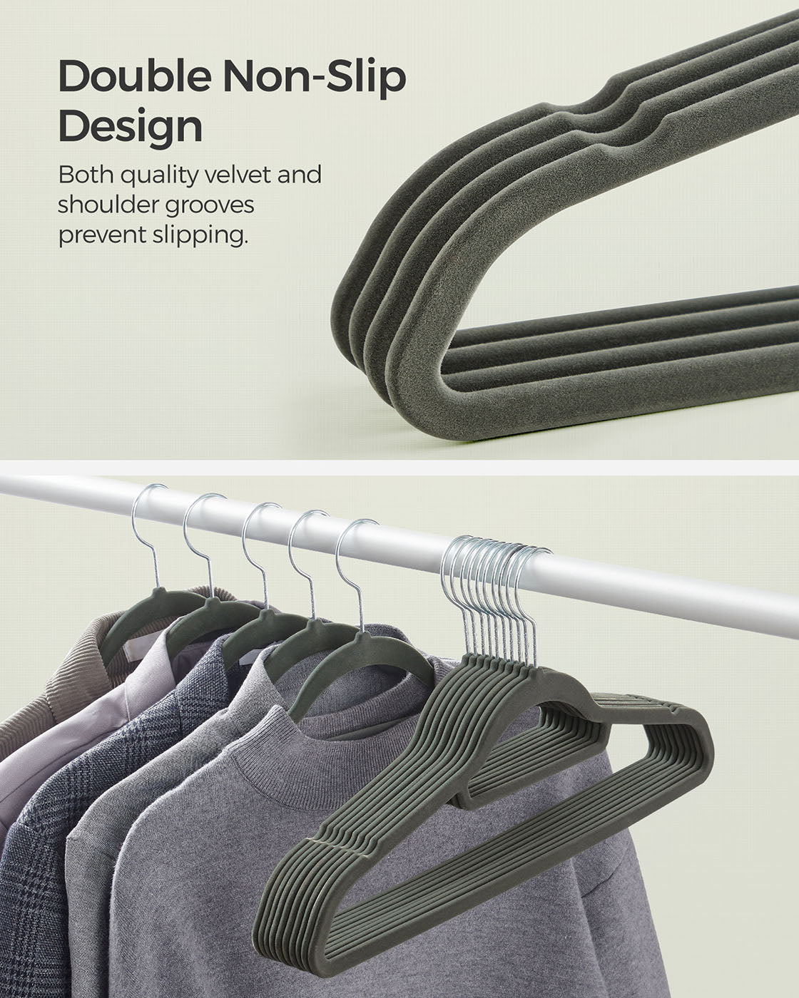 Velvet Hangers – Velvet – Black – Ultra Thin Non-Slip Design with Tie Organizer and 360-Degree Swivel Hook – 20 Pack