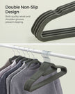 Velvet Hangers – Velvet – Black – Ultra Thin Non-Slip Design with Tie Organizer and 360-Degree Swivel Hook – 20 Pack