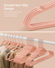 Clothes Hangers – Velvet – Black – Non-Slip Design with Rose Gold Swivel Hook, 45 cm Wide, 50 Pack