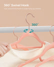 Clothes Hangers – Velvet – Black – Non-Slip Design with Rose Gold Swivel Hook, 45 cm Wide, 50 Pack