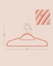 Clothes Hangers – Velvet – Black – Non-Slip Design with Rose Gold Swivel Hook, 45 cm Wide, 50 Pack