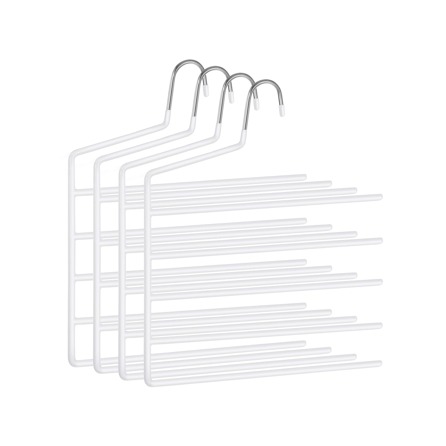 Set of 4 Non-Slip Trousers Hangers – Metal – Black – Space-Saving Design