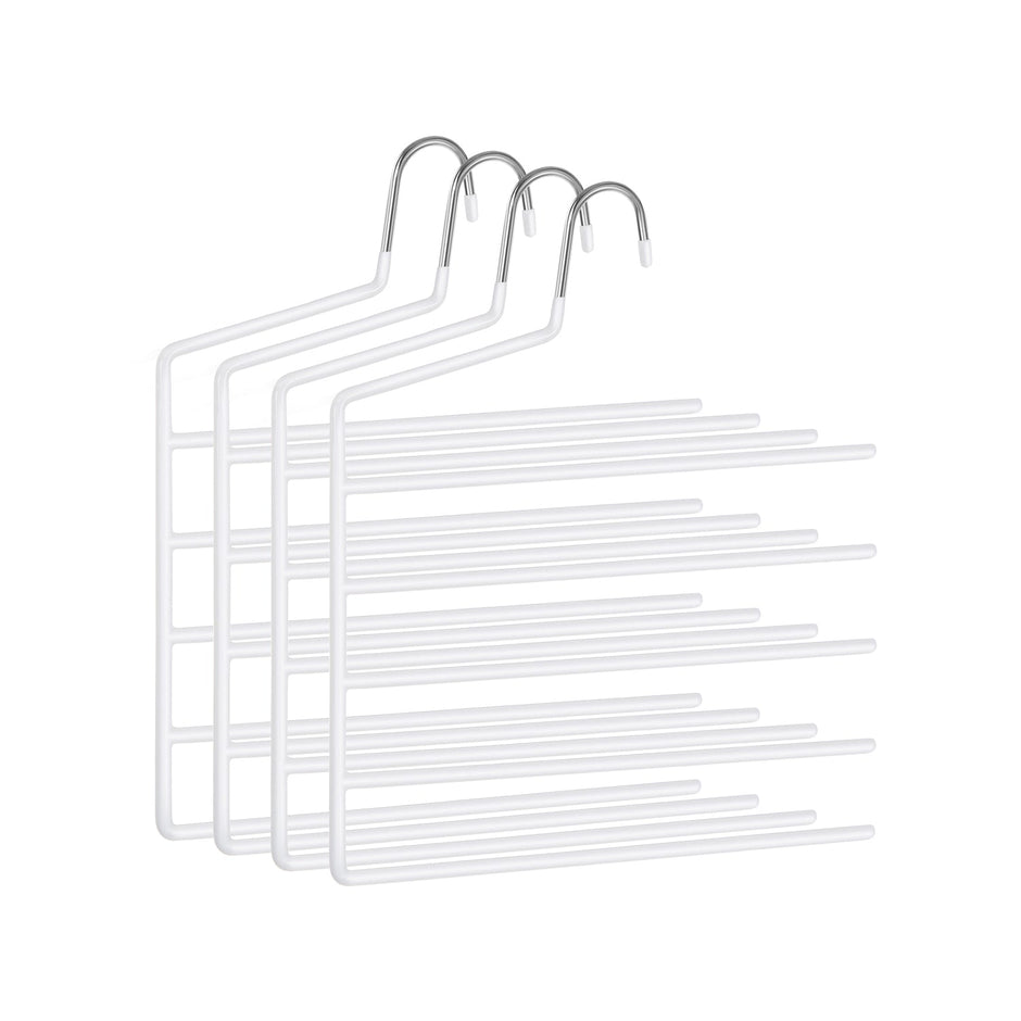Set of 4 Non-Slip Trousers Hangers – Metal – Black – Space-Saving Design