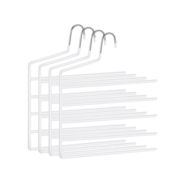 Set of 4 Non-Slip Trousers Hangers – Metal – Black – Space-Saving Design