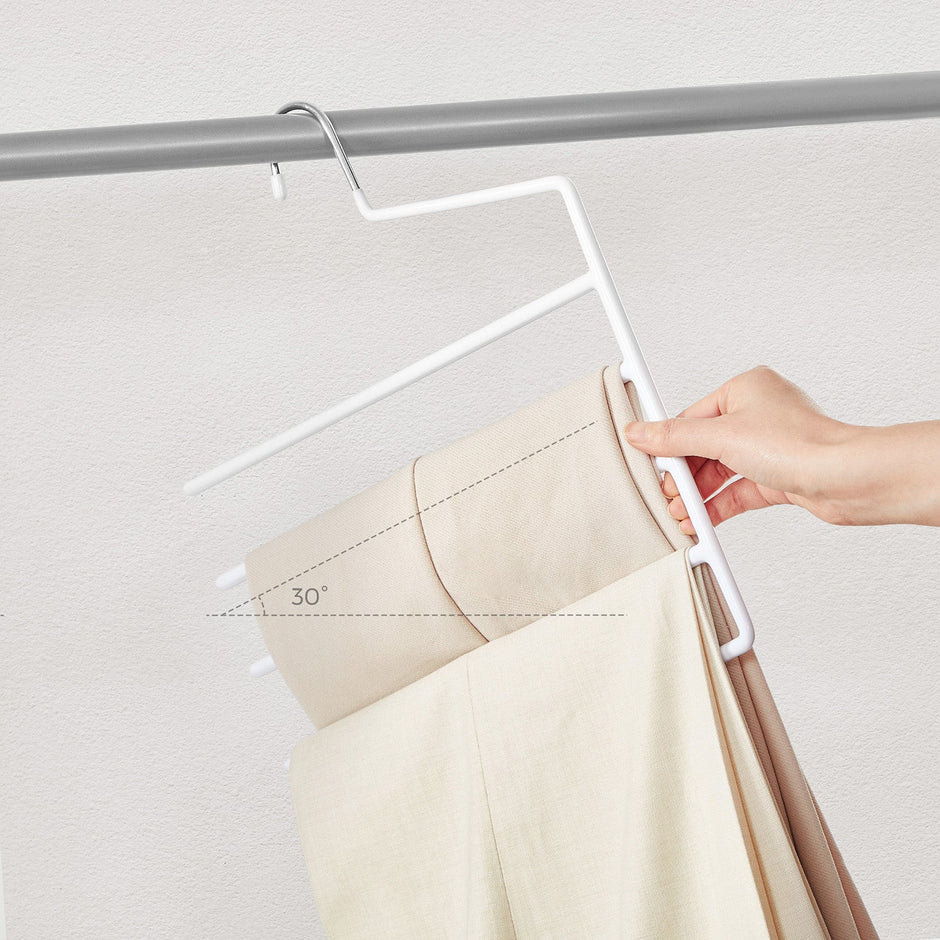 Set of 4 Non-Slip Trousers Hangers – Metal – Black – Space-Saving Design