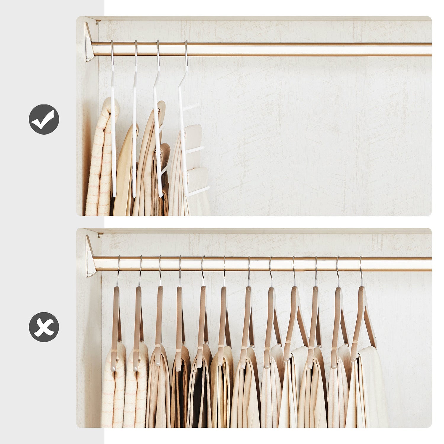 Set of 4 Non-Slip Trousers Hangers – Metal – Black – Space-Saving Design