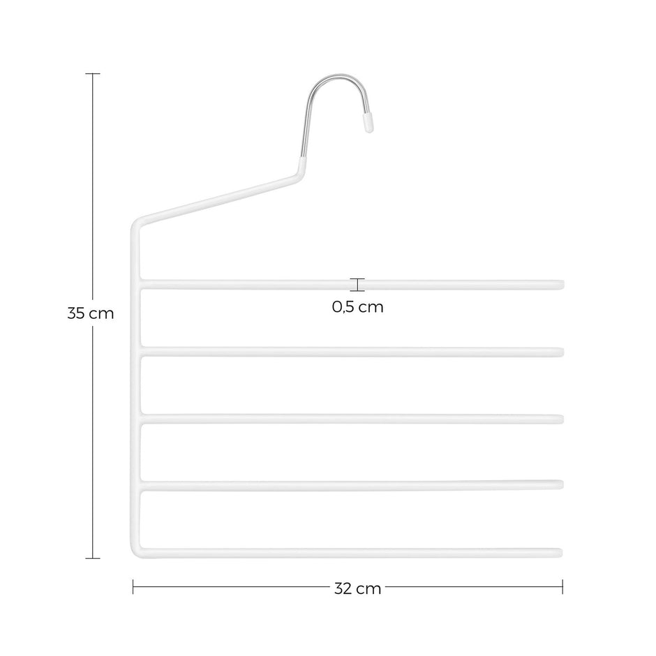 Set of 4 Non-Slip Trousers Hangers – Metal – Black – Space-Saving Design