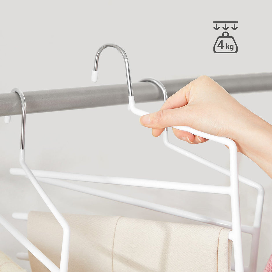 Set of 4 Non-Slip Trousers Hangers – Metal – Black – Space-Saving Design