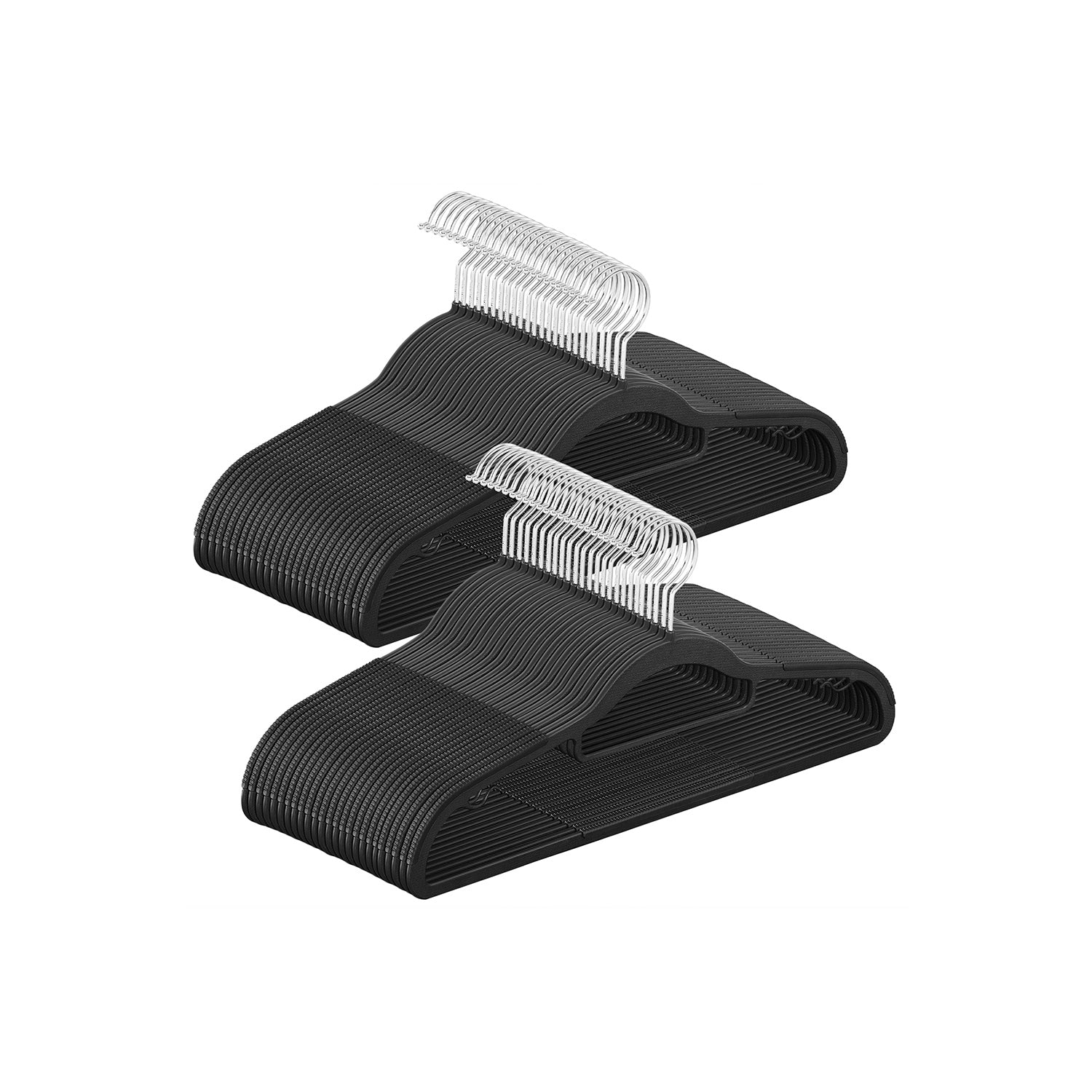Plastic Hangers – Heavy Duty – Black – Non-Slip Design, Pack of 50