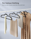 Plastic Hangers – Heavy Duty – Black – Non-Slip Design, Pack of 50
