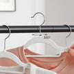 Pack of 50 Heavy Duty Plastic Coat Hangers – White and Dark Grey – Non-Slip Design with 360° Swivel Hook