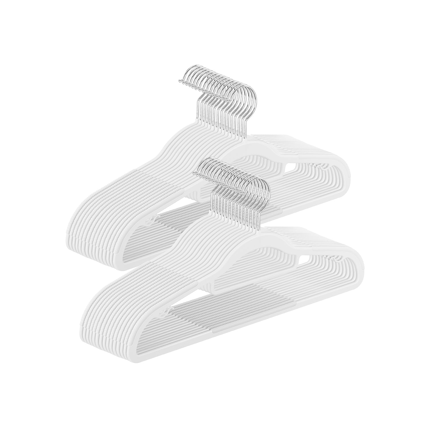 Pack of 30 Heavy Duty Plastic Hangers – White – Non-Slip Design, Space-Saving