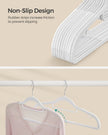 Pack of 50 Heavy Duty Plastic Hangers – White – Non-Slip Design – Space-Saving with 360° Swivel Hook