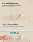 Pack of 50 Heavy Duty Plastic Hangers – White – Non-Slip Design – Space-Saving with 360° Swivel Hook