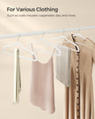 Pack of 50 Heavy Duty Plastic Hangers – White – Non-Slip Design – Space-Saving with 360° Swivel Hook
