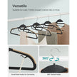 Set of 20 Plastic Hangers – Plastic – Black and Brown – Thin Space Saving with 360° Rotating Hook