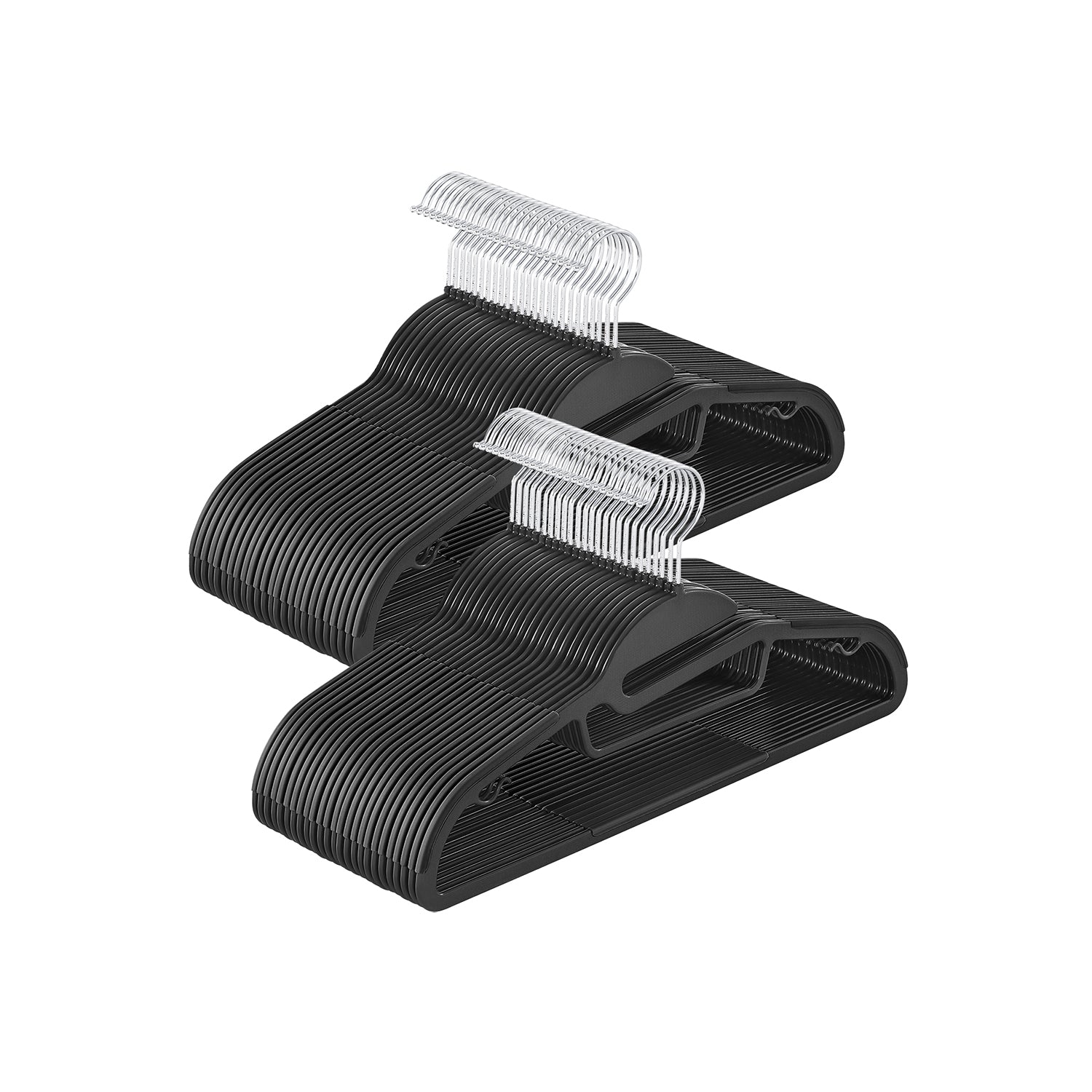 Plastic Hangers – Plastic – Black – Space-Saving Non-Slip Design – 50-Pack