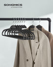 Plastic Hangers – Plastic – Black – Space-Saving Non-Slip Design – 50-Pack