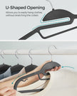 Plastic Hangers – Plastic – Black – Space-Saving Non-Slip Design – 50-Pack