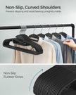 Plastic Hangers – Plastic – Black – Space-Saving Non-Slip Design – 50-Pack
