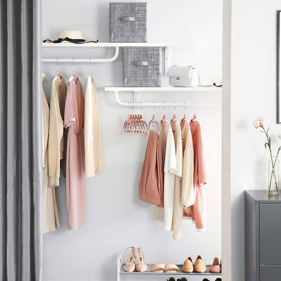 50-Pack Plastic Clothes Hangers – Grey – Thin Space Saving Design with Swivel Hook