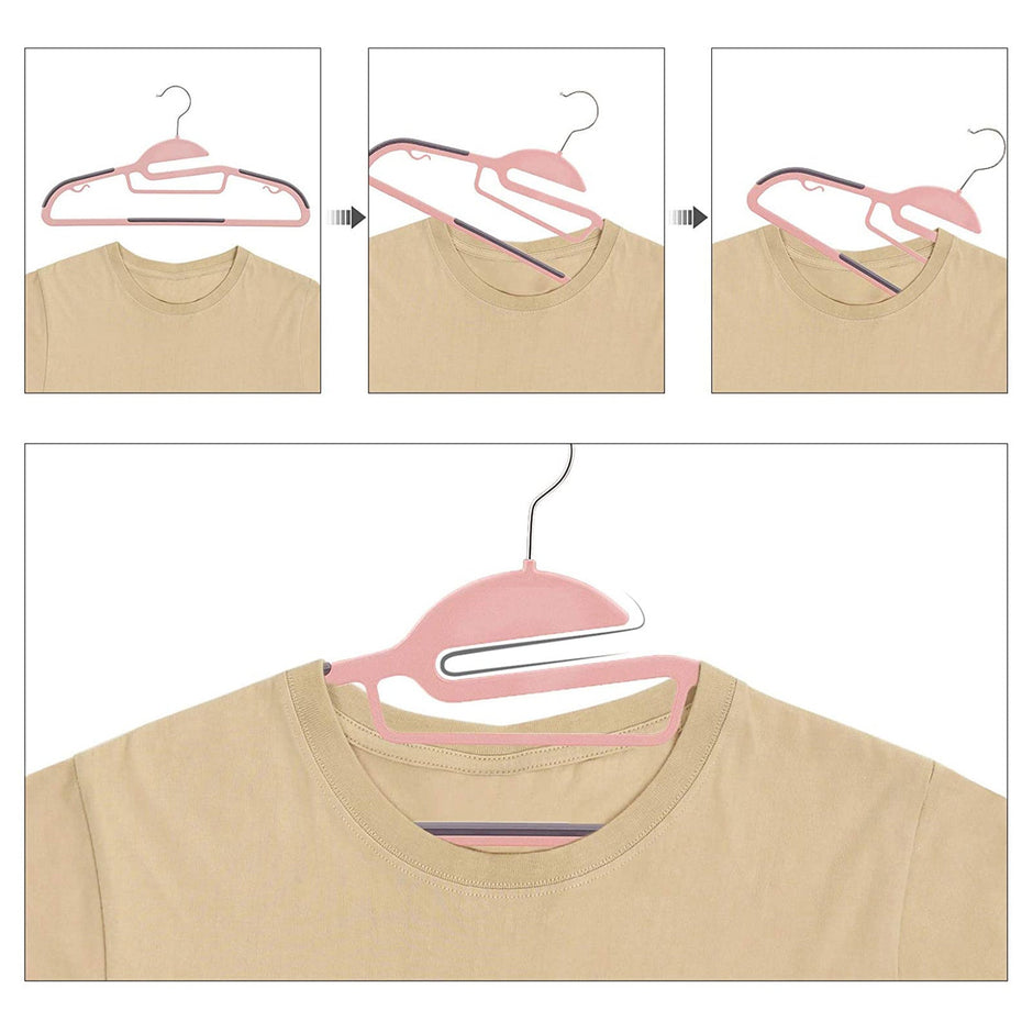 50-Pack Plastic Clothes Hangers – Grey – Thin Space Saving Design with Swivel Hook
