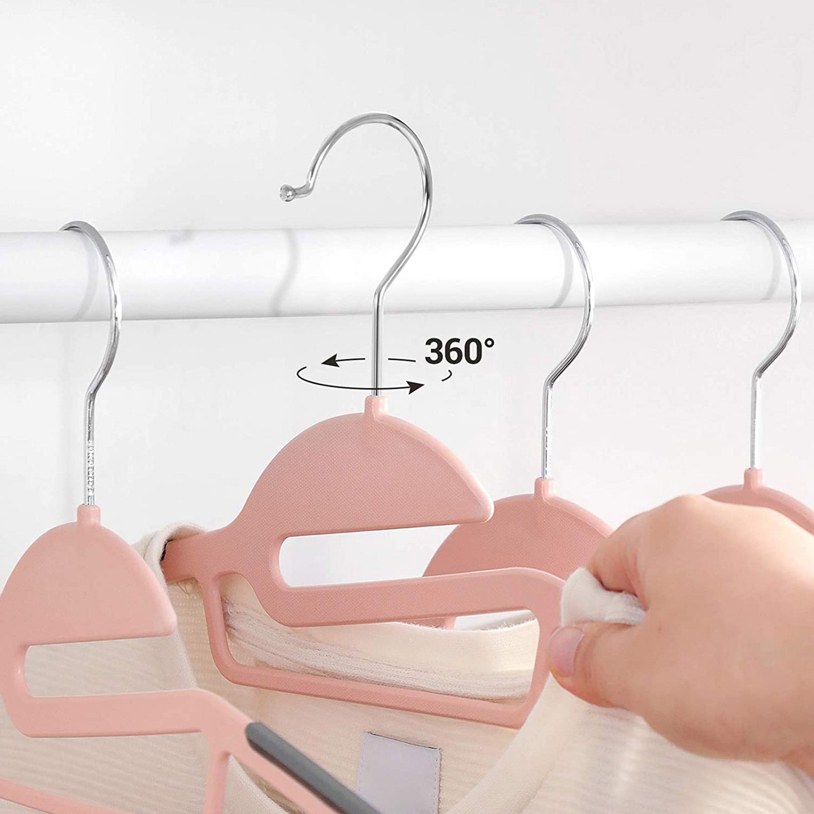 50-Pack Plastic Clothes Hangers – Grey – Thin Space Saving Design with Swivel Hook