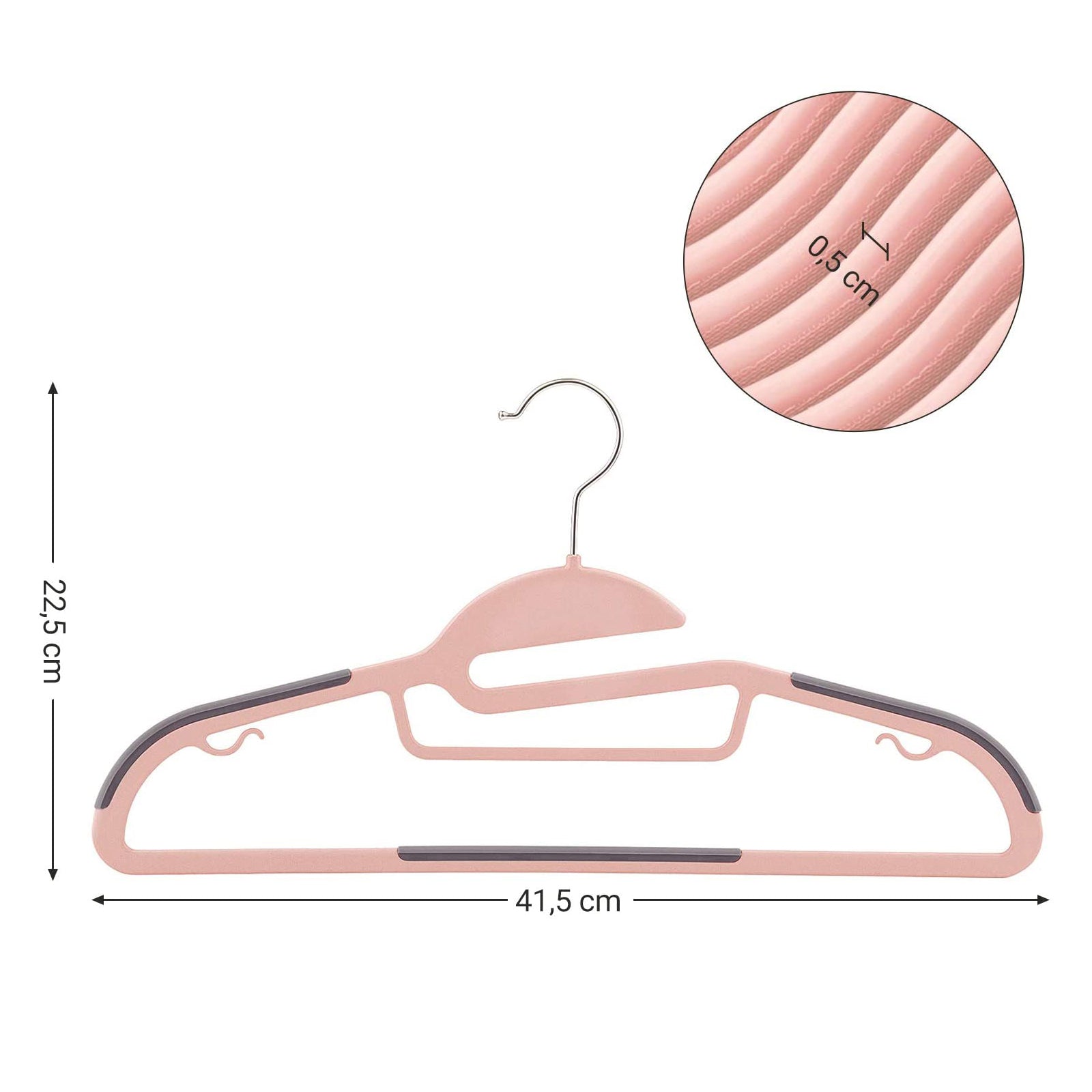 50-Pack Plastic Clothes Hangers – Grey – Thin Space Saving Design with Swivel Hook