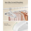 Set of 20 Plastic Hangers – Plastic – White – Non-Slip, Space-Saving Design with 360° Rotating Hook